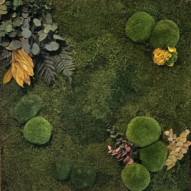 Moosmix (Island-, Curly-, Boll-, und Waldmoos) Unikat 117 x 80 cm